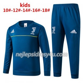 Dětské Juventus Tréninkový Mikina Soupravy 2017-18 Modrá